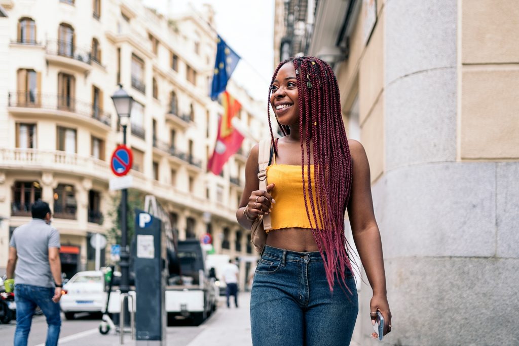 Pretty African Woman in the City