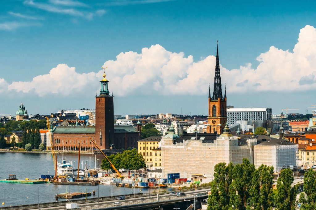 Stockholm, Sweden. Scenic View Of Old Town In Summer Season