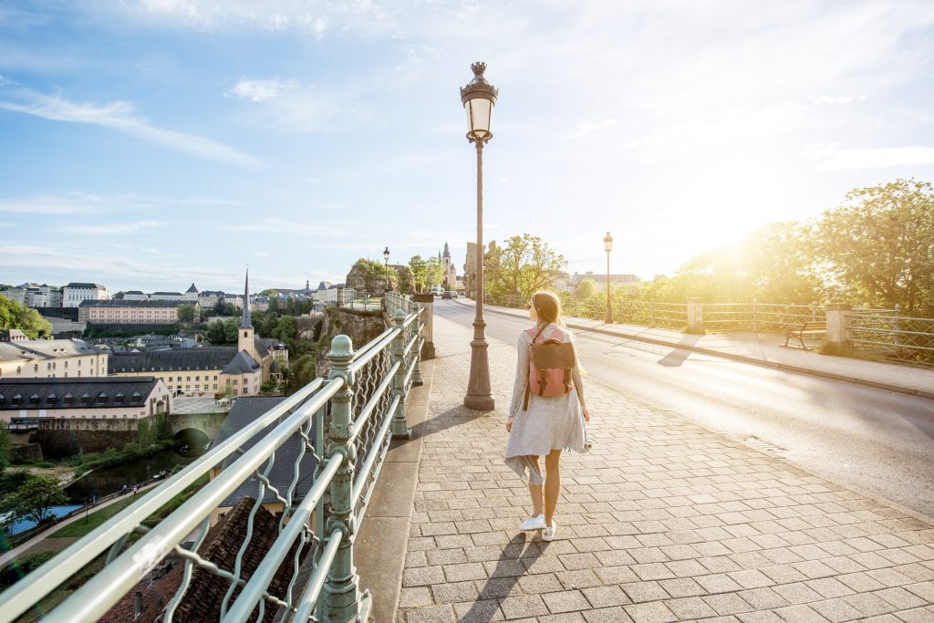 Woman traveling in Luxembourg